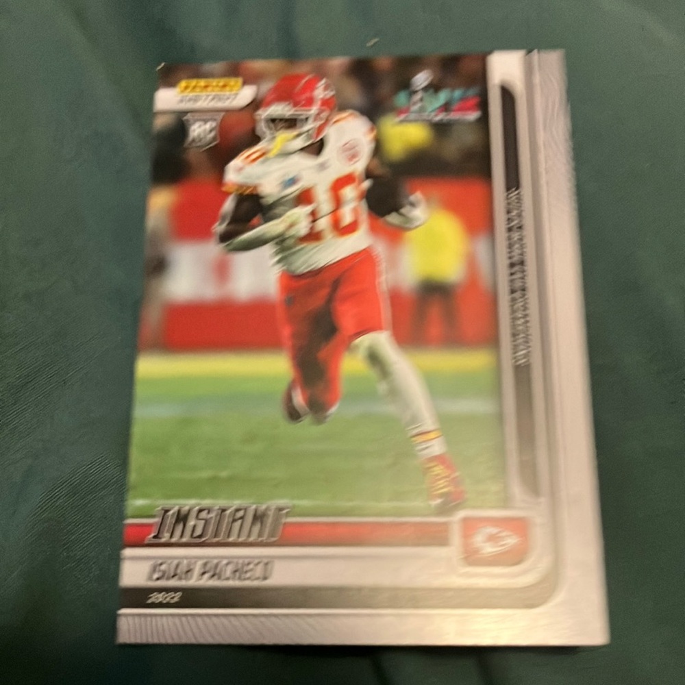 Football Trading Card with Red and White Uniform